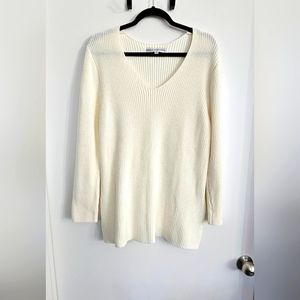 Nicole Alexander Womens Size L/XL Cream 100% Cotton Sweater Long Sleeve